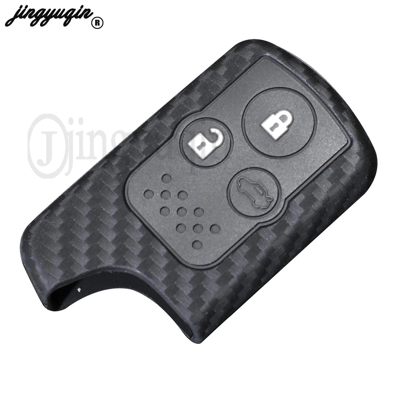 jingyuqin Silicone Carbon Fiber Car Key Case Cover Fob for Honda CRV 2012 2013 Crosstour 2010 Holder Remote Protect case