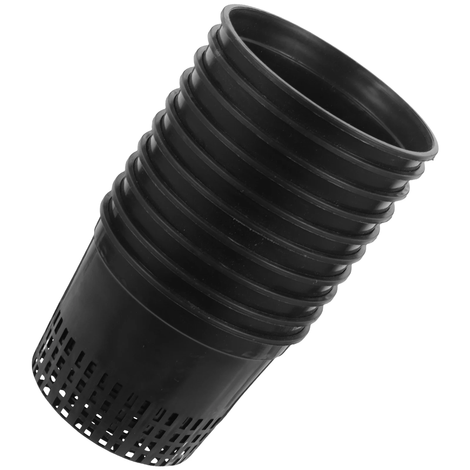 

10 PCS Planting Cup Mesh Nursery Pot Hydroponic Net Cups Large Bucket Basket Black Farm