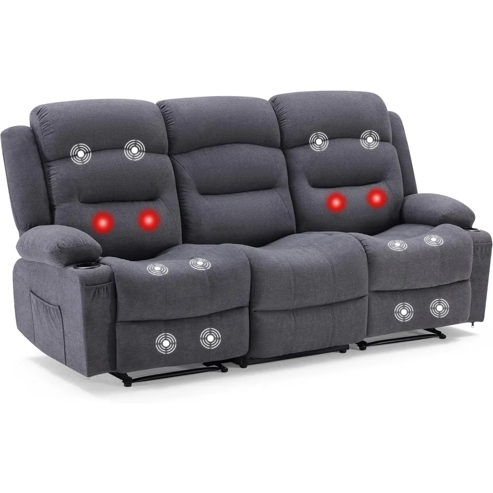 أريكة كرسي كبيرة الحجم مع حرارة وتدليك، أريكة كرسي RV كبيرة الحجم بثلاثة مقاعد لغرفة المعيشة، مستلق على الحائط