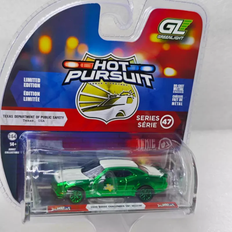 Greenlight Diecast مقياس 1:64 2020 تشالنجر SRT Hellcat مطلي بالكهرباء نموذج سيارة من السبائك الخضراء مجموعة عرض لعبة الهدايا #2