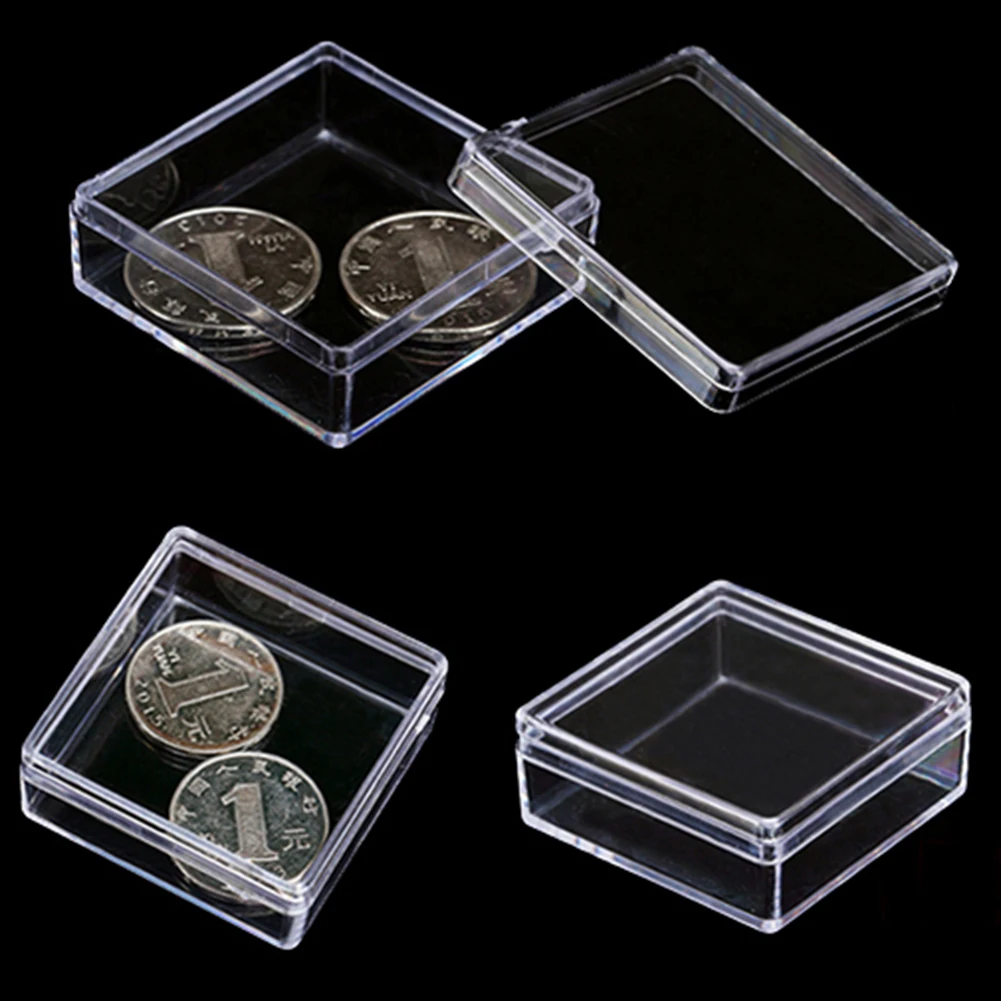 1/2/4Pcs Small Clear Storage Boxs Acrylic Square Candy Dragee Box Jewelry Container Nail Screws Containers Storage