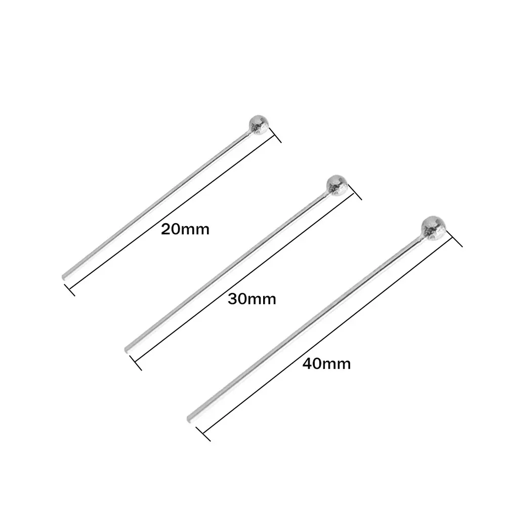 100pcs Round Ball Head Pins Flexible Easy Use for DIY Earring Bracelet Jewelry Bead Threading Make view 5