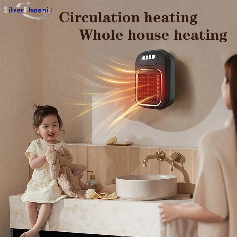 

New Portable Heater Mini Electric Heater Plug in Wall Room Heater Home Appliance Heating Stove Radiator Remote Warmer Machine