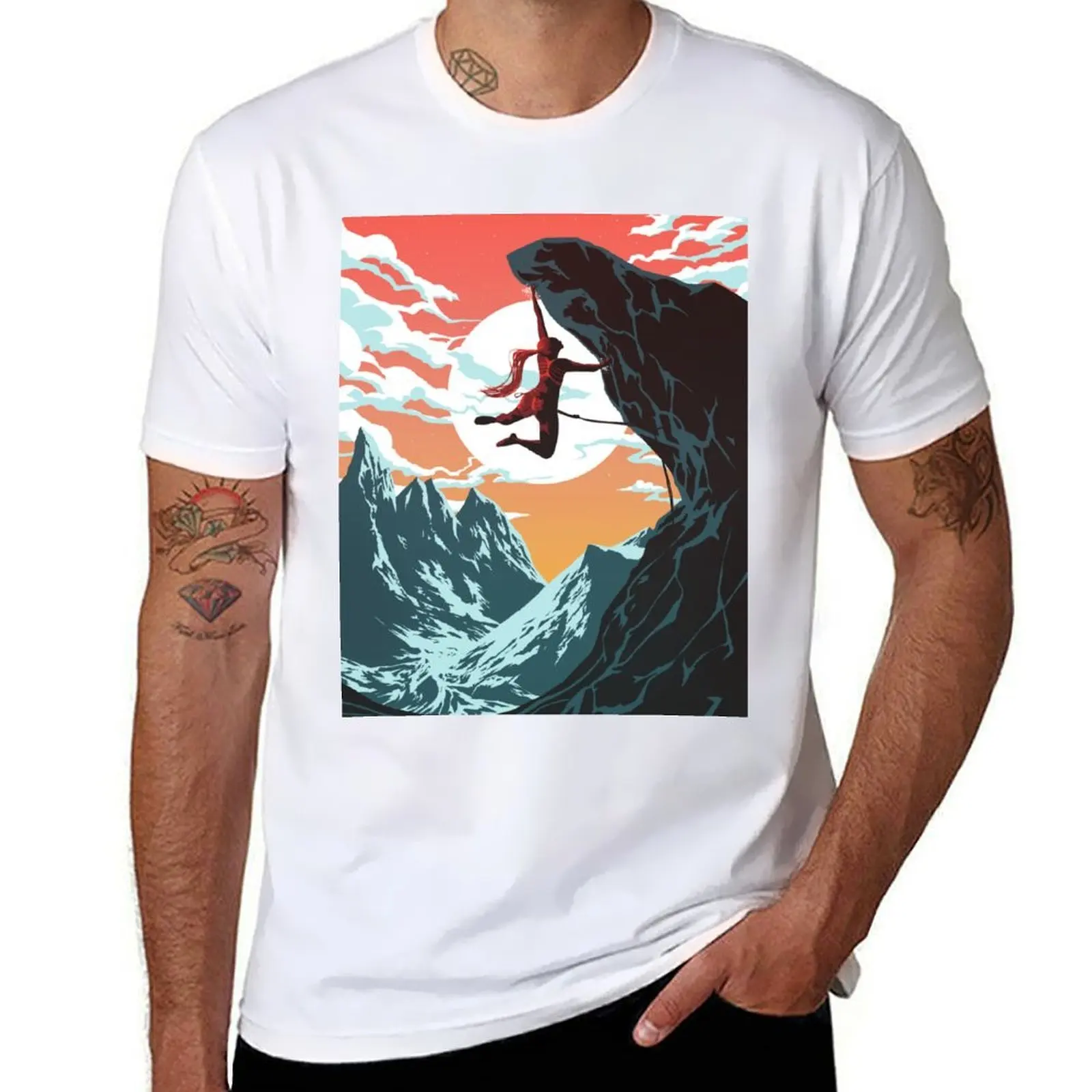 

Climbing Girl Vector Art T-Shirt t shirts for man graphic vintage man t shirts for men T-Shirt