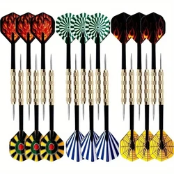 18 pcs/set of professional darts combination with steel tips durable and improved accuracy suitable for training and competition