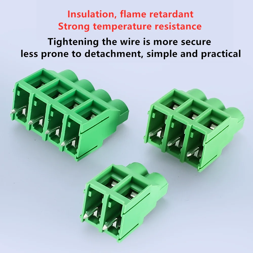 10pcs High Current Green PCB Terminal Block KF6.35mm 7.62mm 9.5mm Screw Type Connector 2P 3P 4P 30A Splice for Electronics