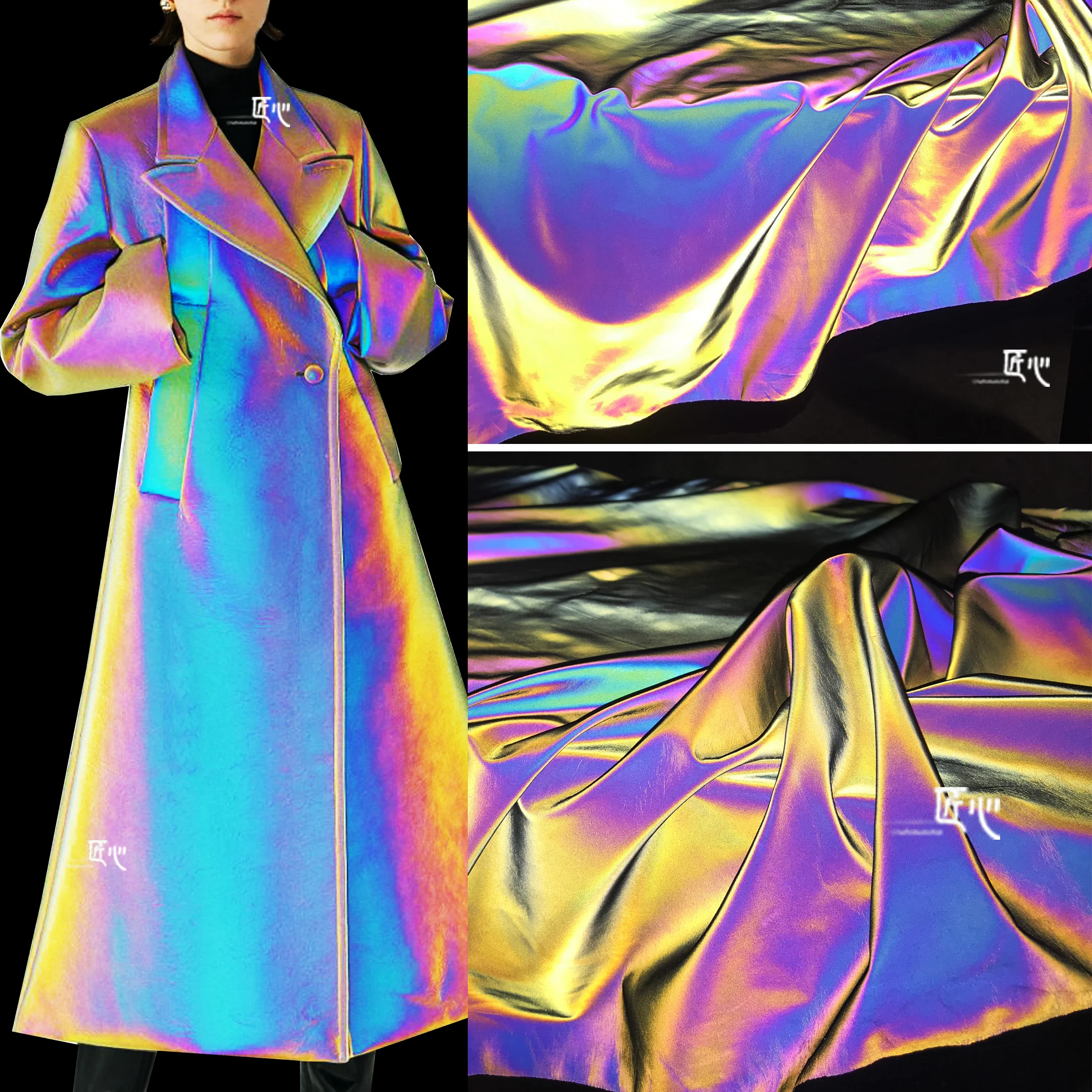 Thick Micro-elastic/luminous Reflective Cloth, Colorful Laser Cloth, Special Creative and Technological Fashion Designer Fabric