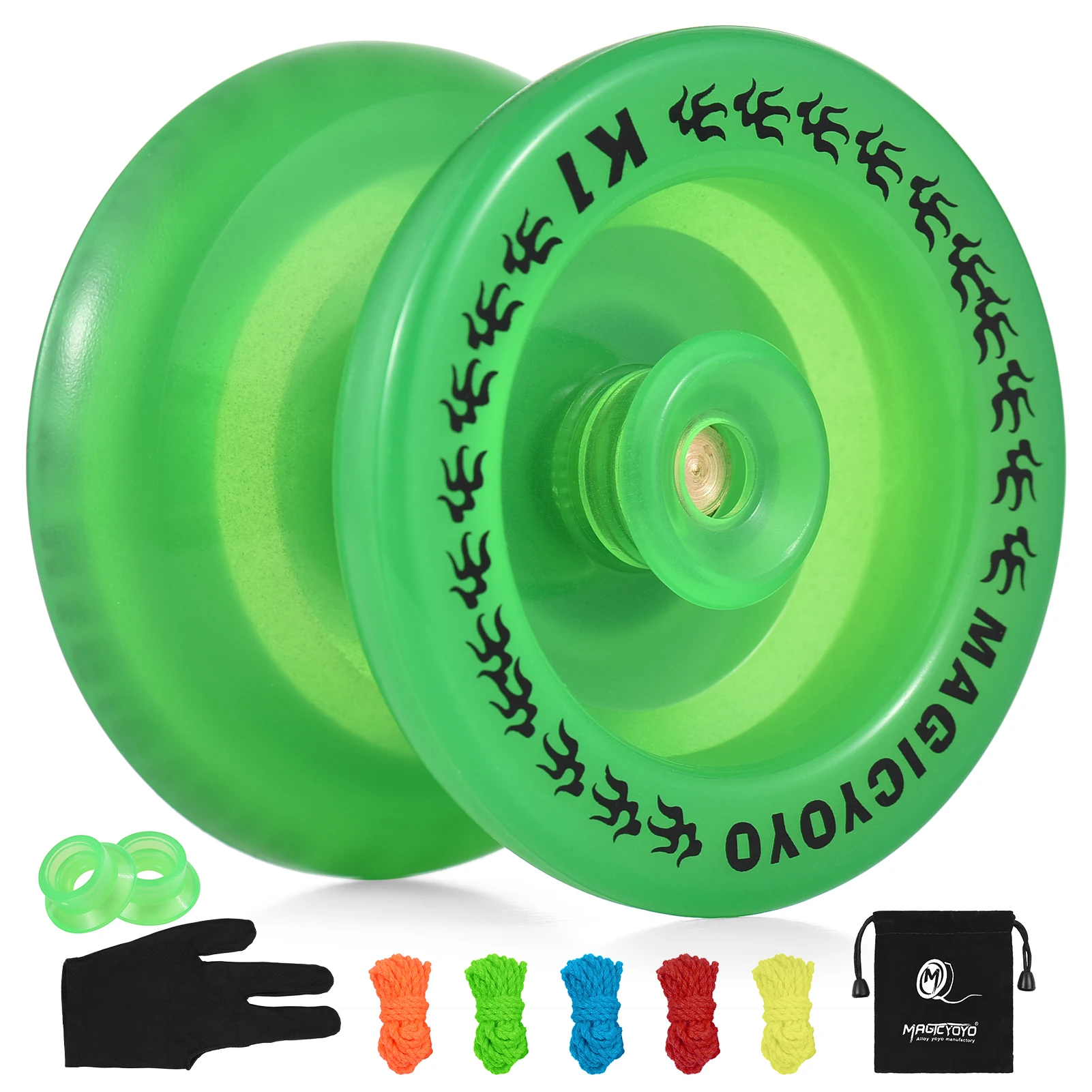 Responsive Yoyo,Dual Purpose Yo-Yo With 5 Replacement Unresponsive Bearing For Intermediate Glove Storage Pouch