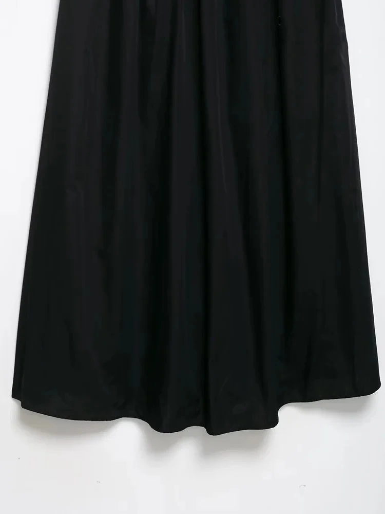 여성용 매칭 벨트 민소매 시스 드레스 기질 우아한 패치 워크 디자인 브이넥 미디 드레스 캐주얼 홀리데이 스타일 여성용