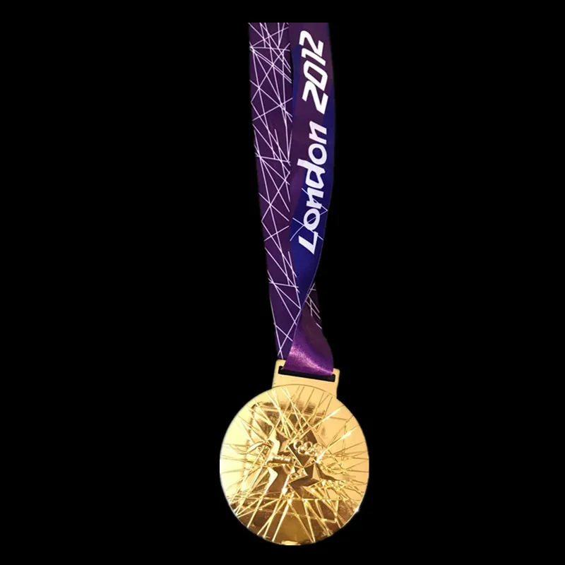 Sport Player Award Metal Medal with Ribbon, London Gold, Bronze, Silver, 85 mm Badge, 2012 London