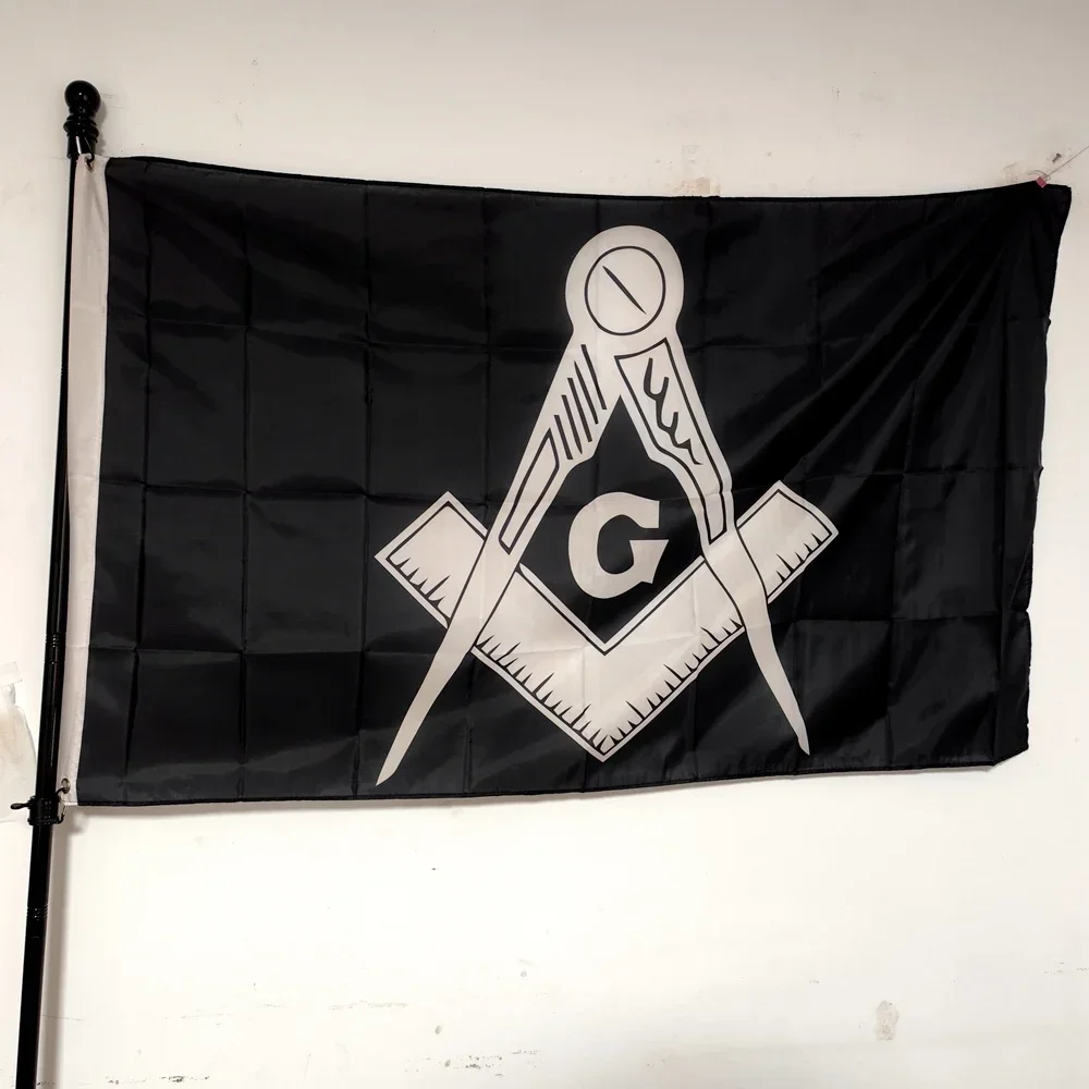

Freemason Lodge Masonic Embroidered Outdoor Flag 90x150cm Durable Weather-Resistant Banner for Garden Wall Hanging Decor
