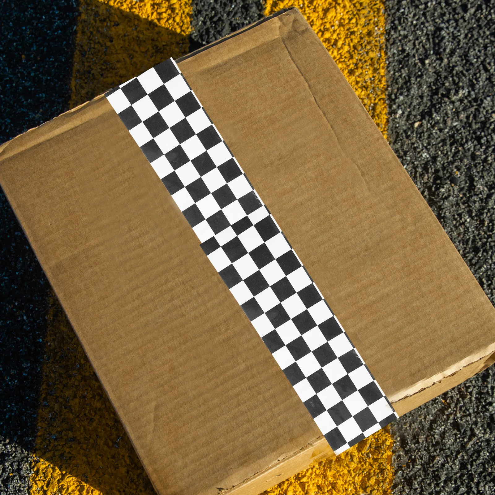 

1 Roll Black White Gingham Packing Sealing For Delivery Packaging Wrapping Tape Packaging Tape Roll For Office Gifts