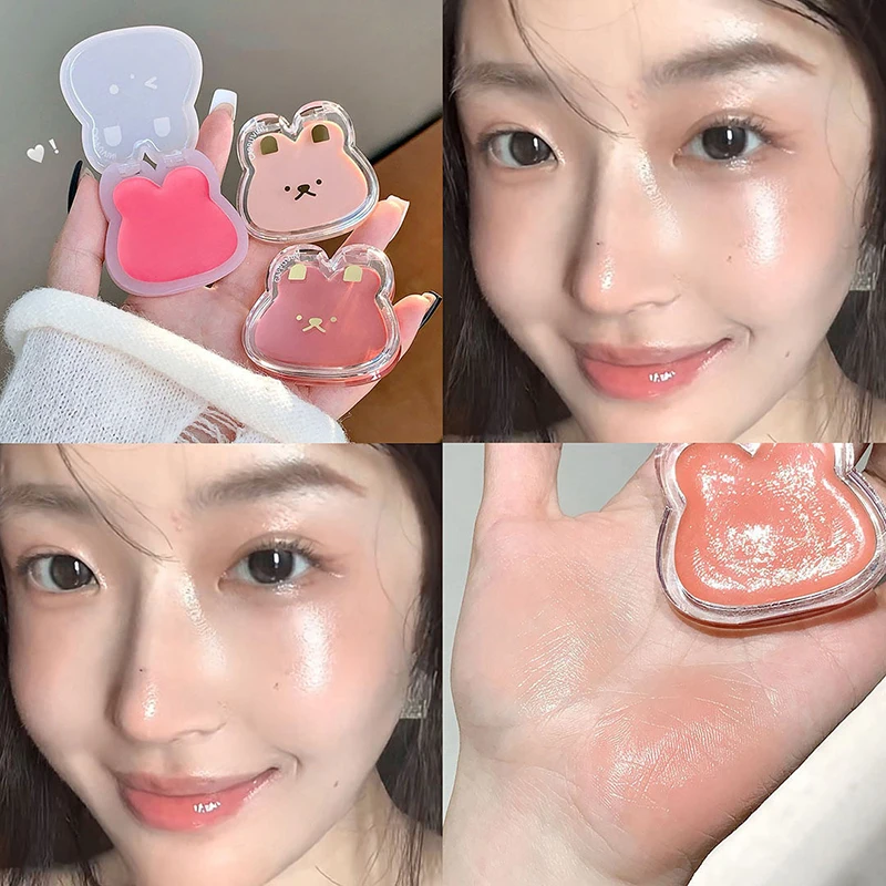Water Gloss Cheek Cream Monochrome Blush Paste Mud Purple Orange Tint Brighten Lips Cheek Contour Rouge Waterproof Makeup Blush