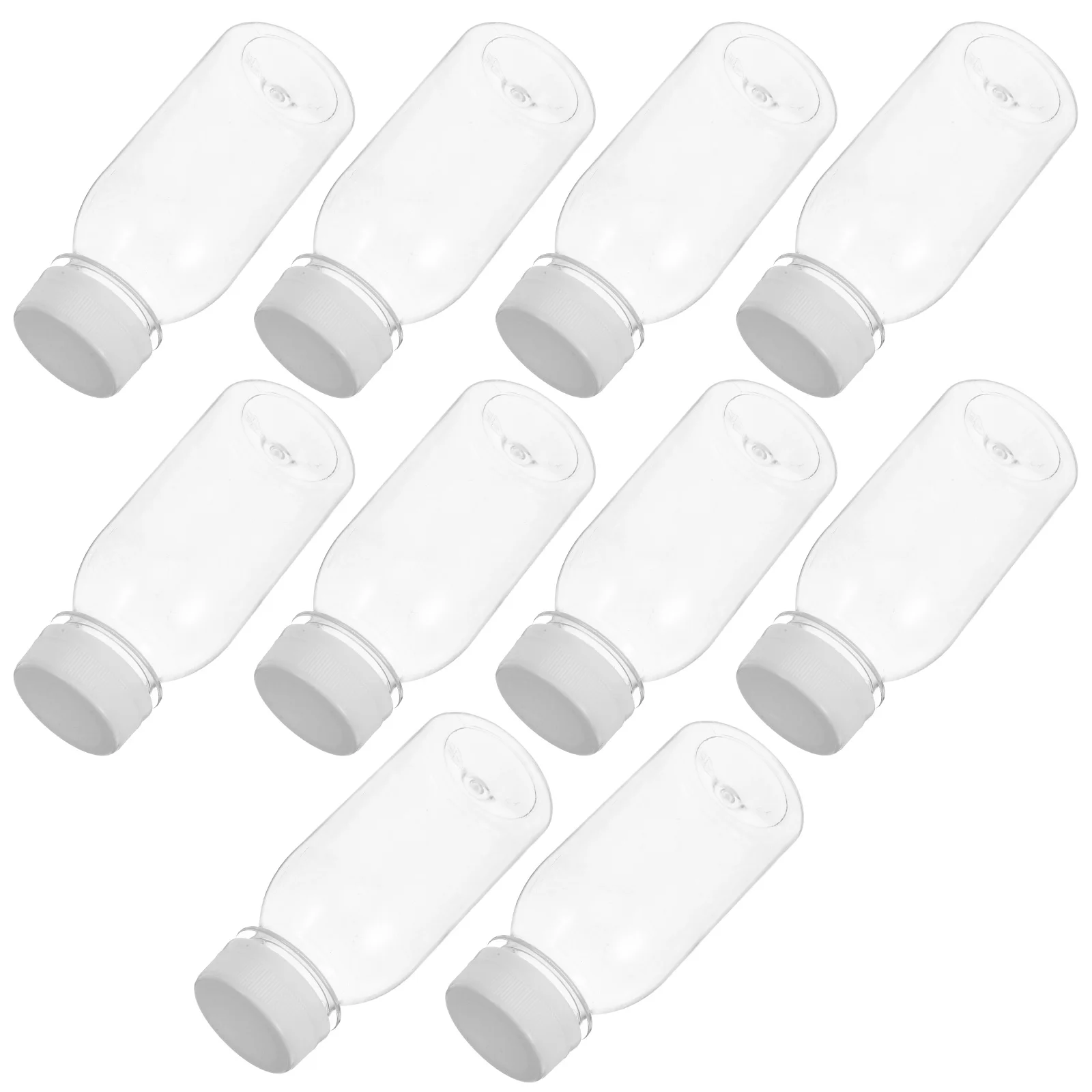 

10 Pcs Beverage Bottles Transparent Mini Plastic Containers for Juice Tea Night Market Ginger Shots Bottles Reusable Storage