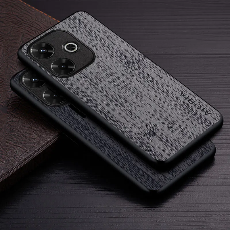 Etui na telefon Poco M6 4G coque wzór drewna bambusowego Skórzane etui na telefon Luxury funda dla xiaomi poco m6 4g etui capa