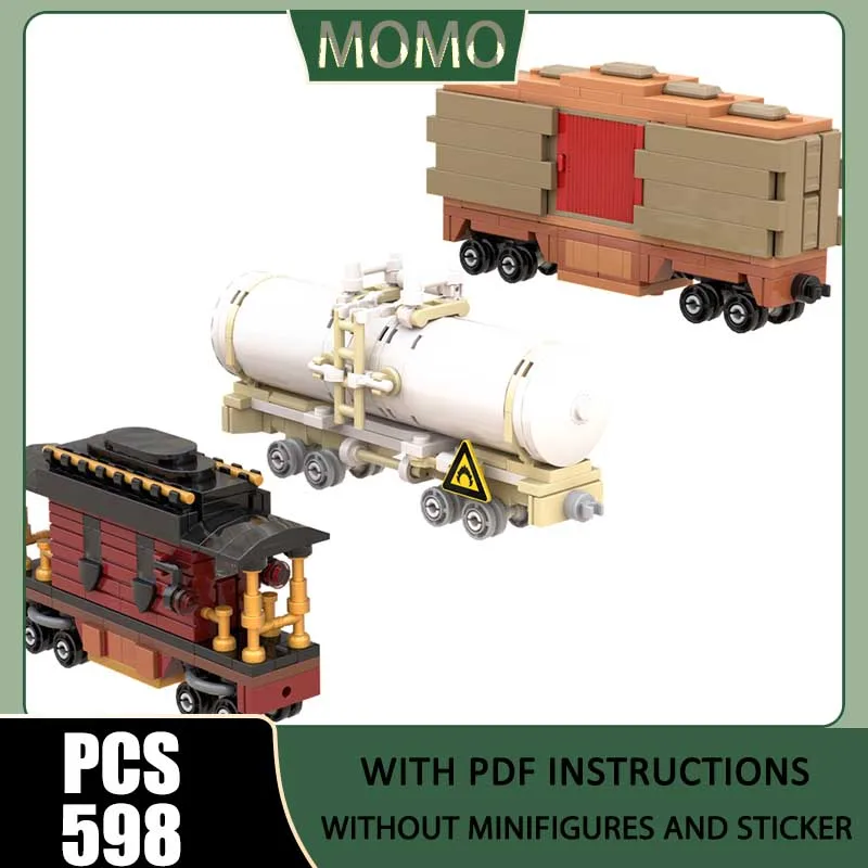 

Railway Train Model Moc Building Blocks 3 fuel tank trucks Model Technology Brick DIY Assembly Construction Holiday Toys
