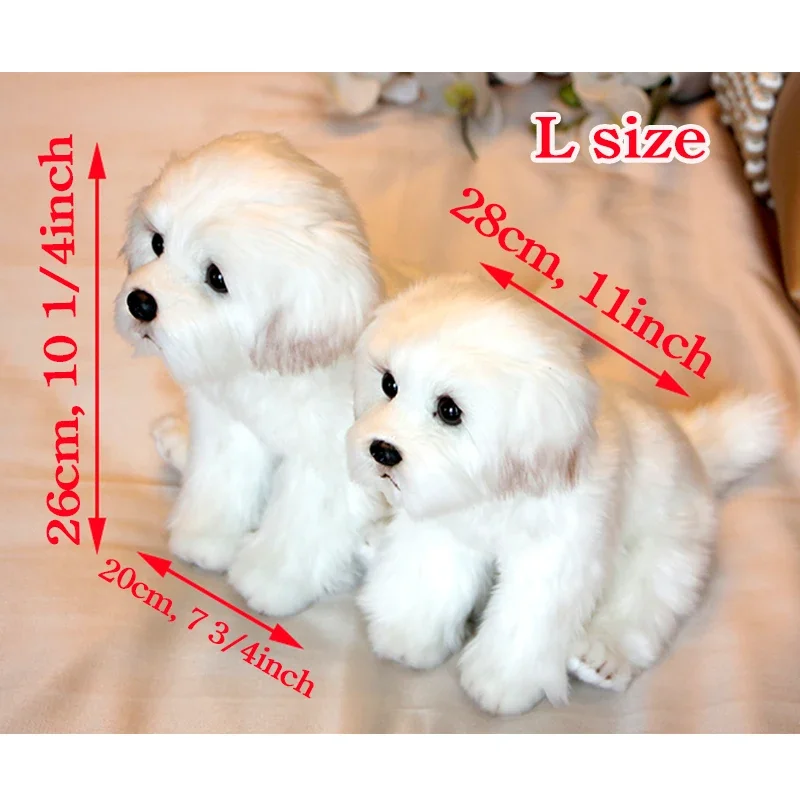 Cute Maltese Plush Toy Puppy Stuffed Animal Dog Simulation Pets Fluffy Baby Dolls Birthday Gifts for Children Dropshipping