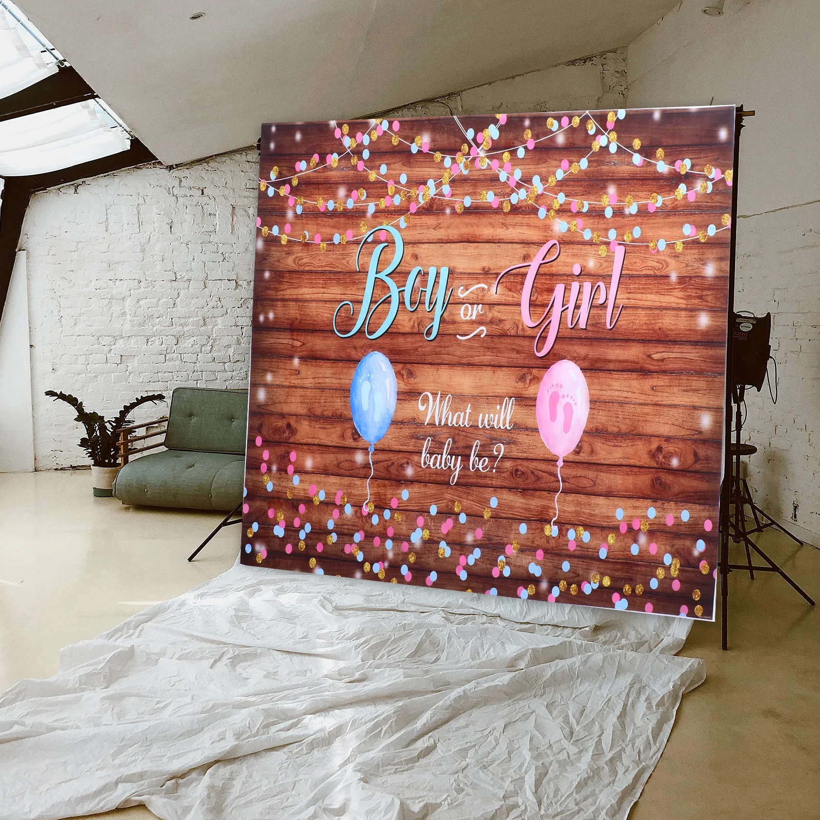

Gender Reveal Photo Backdrop Blanket Soft Flannel Newborn Baby Boy Girl Props Photography Studio Accessories Washable Gift