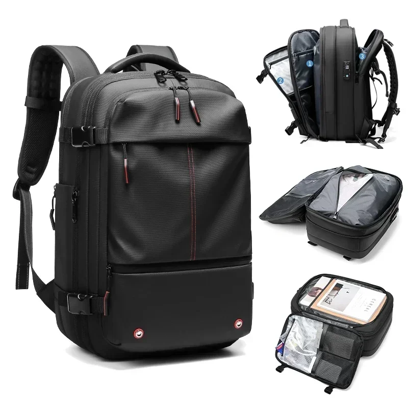 

Man Travel Backpack Vacuum Compression 17in Laptop Bag Large Capacity Waterproof Storage Expandable Fashion Casual Back Pack