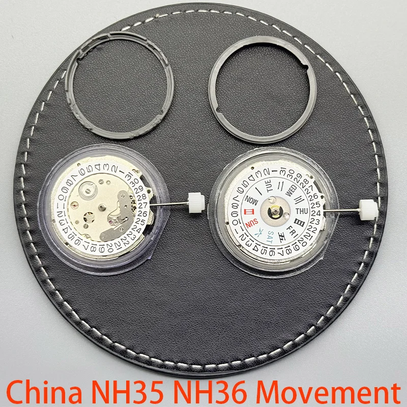 China NH35 NH36 Mechanical Movement with Movement Holder Fit NH35 NH36 Watch Case High Accuracy Watch Movt Case Mod Parts