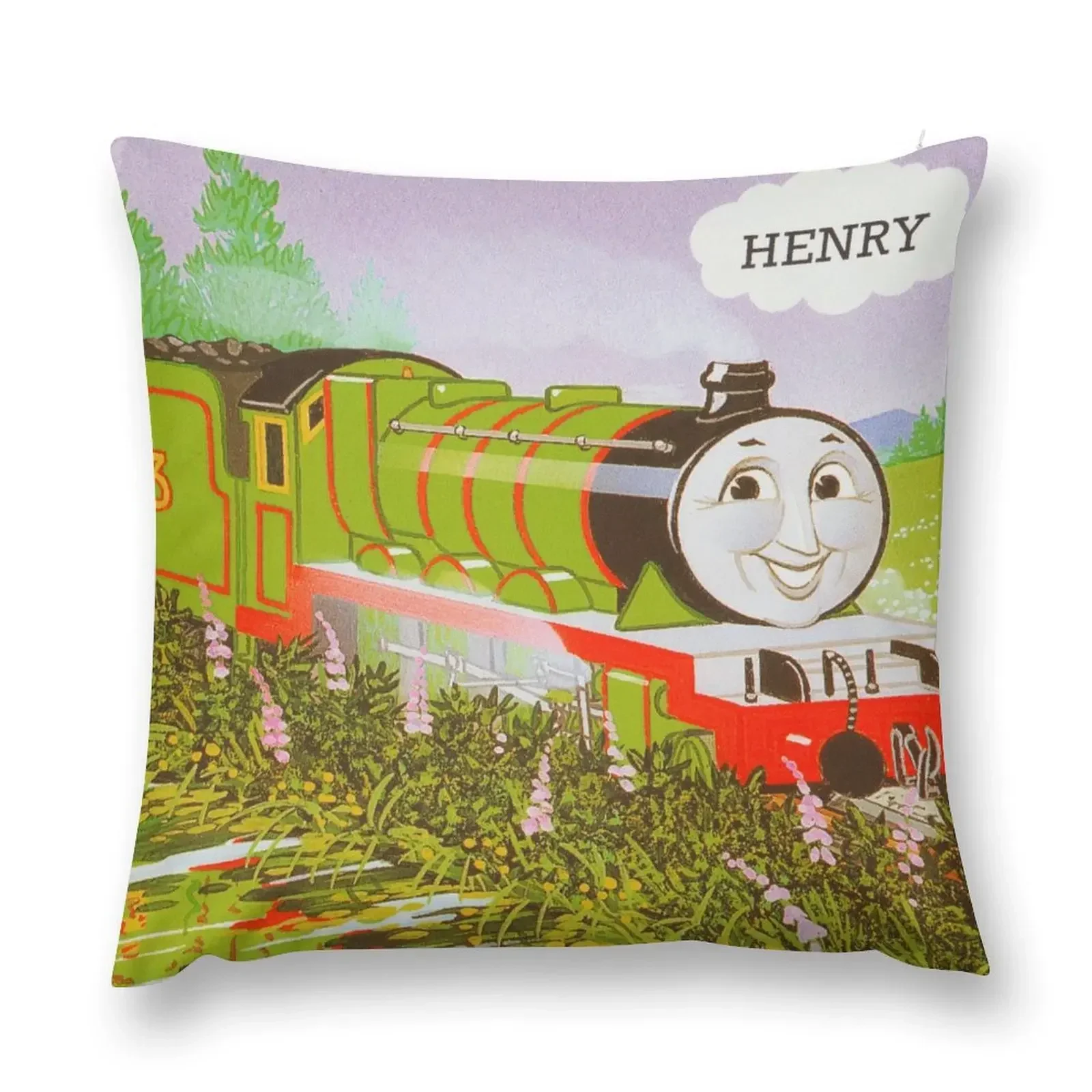 Henry the Green Engine Vintage Card Throw Pillow Couch Cushions Sofa Cushions pillow