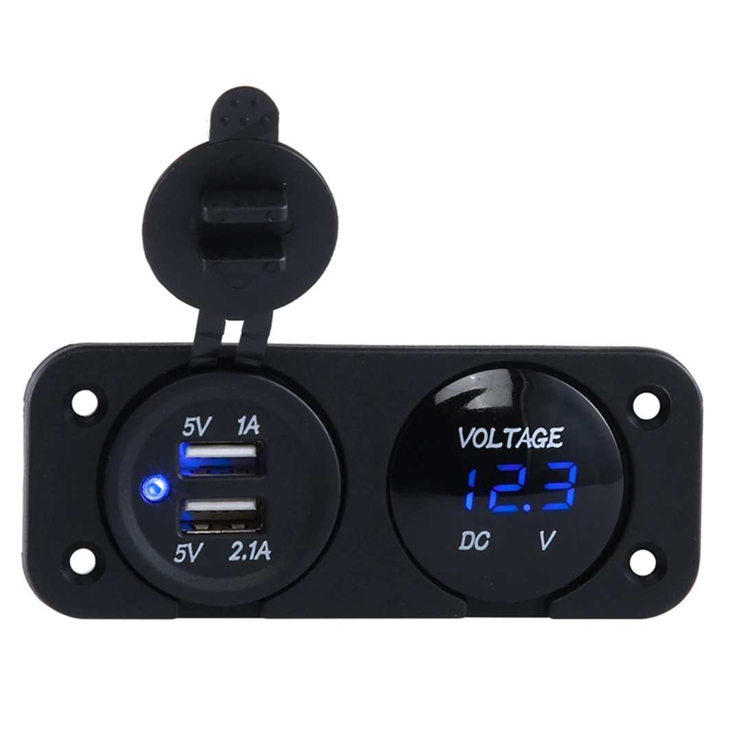 

12v Dual USB Car Cigarette Lighter Socket Splitter 12v Charger Power Adapter Socket Accessories Car Motorcycle Boat Panel