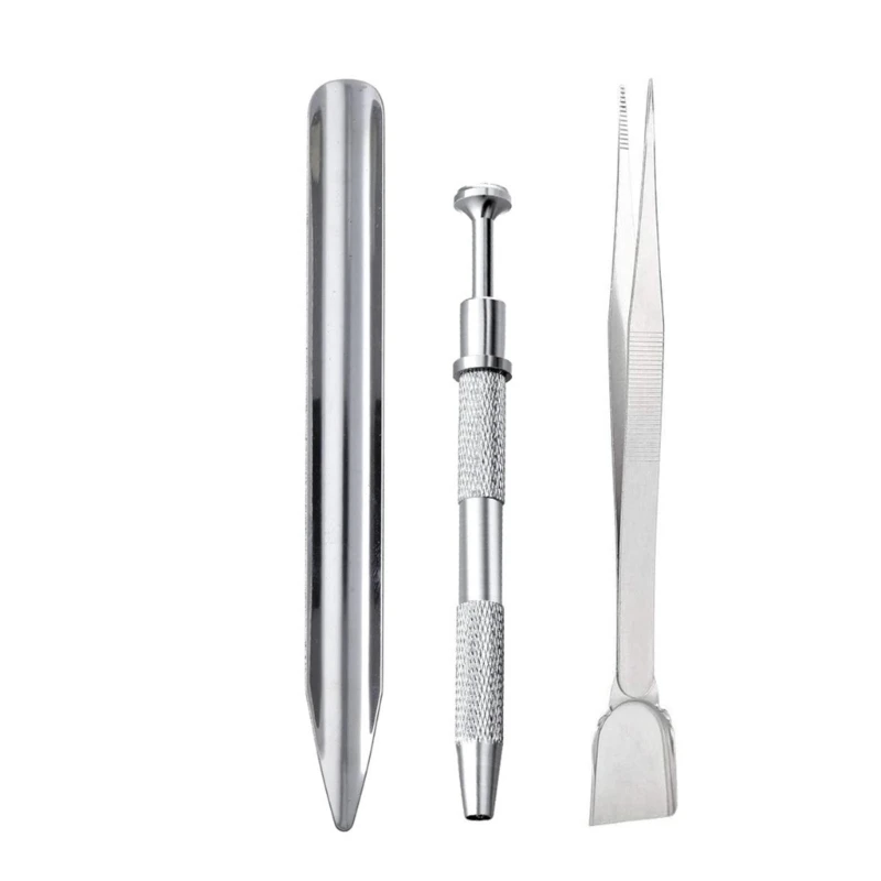 

3 Pieces Practical Jewellery Tweezers Stainless Steel Gemstones Grabber Beading Supplies Professional Bead Pickup Drop shipping