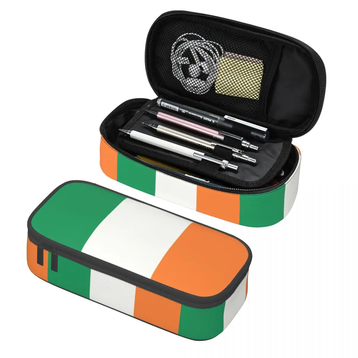 Custom Kawaii Ireland Flag Pencil Case for Boys Gilrs Large Capacity Pen Box Bag School Accessories