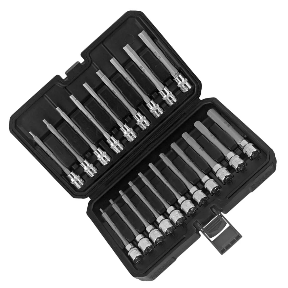 20Pc Hexagonal Socket Wrench Extended Taper Head Lengthened For Vehicle Repair Hand Tools Sockets Accessories