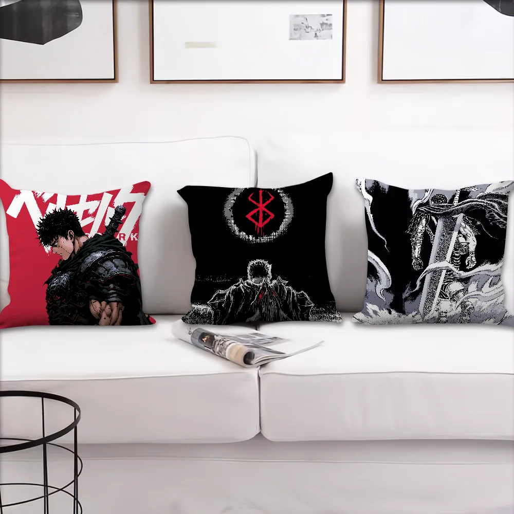 cushion cover Pillow Case Room Bedroom Sofa Living Backrest Car Square Berserk Anime Headboard