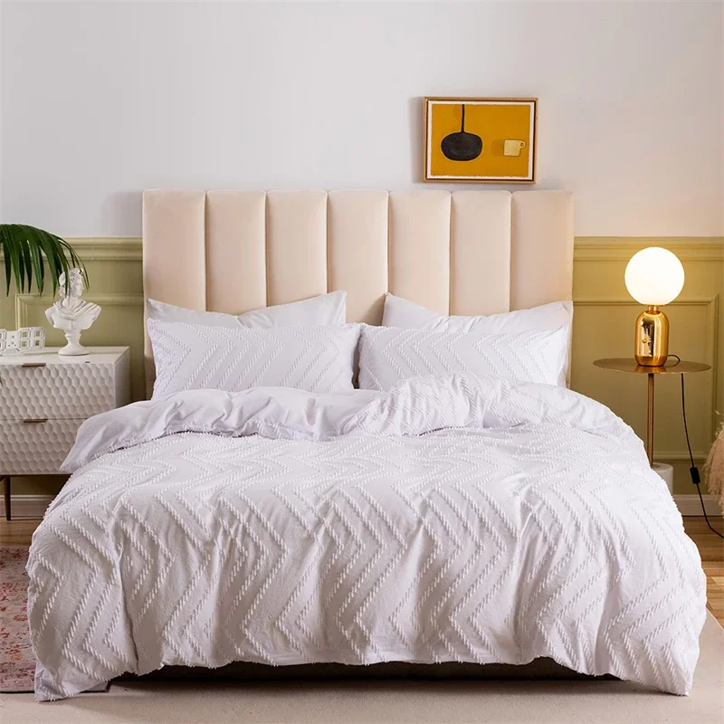 High-quality Ripple Cut Flowers Queen Duvet Cover Set Comfortable Wave Striped Bedding Set Single Double Bed Quilt Cover Sets