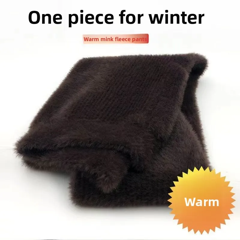 Thiened Pure Color M Fem Inverno Caldo Vita Alta Elastico Anti-freddo Coppia Base Fce Pantaloni Autunno Inverno Poliestere