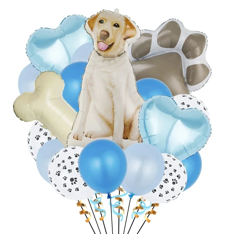 Disney Pet Birthday Party Background Wall Decoration Aluminum Film Balloon Cartoon Dog Labrador corgi Dog Bone Dog Claw