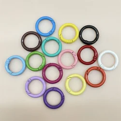 10pcs Color O Ring Spring Clasps Round Alloy Key Ring Openable Spring Buckle Hook For DIY Connector Jewelry Accessories