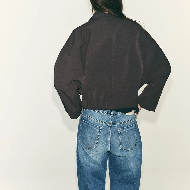 Autumn New Arrival Women's Loose Fit Long Sleeve Jacket with Pocket Casual Style Standard Version Outerwear for Ladies