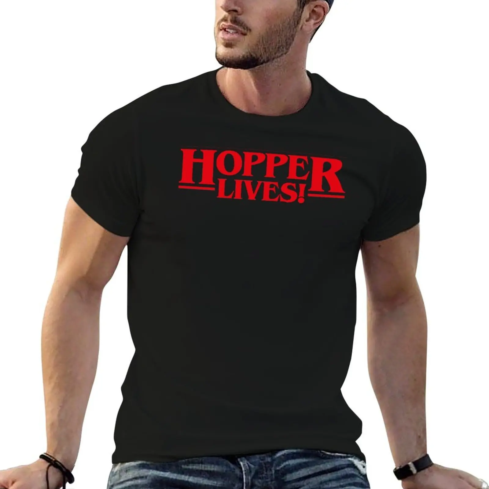 JIM HOPPER ESTÁ VIVO, camiseta de David Harbour, Sheriff Jim Hop, personaje de Stranger Things, temporada 3, Eleven, Rusia, esperanza
