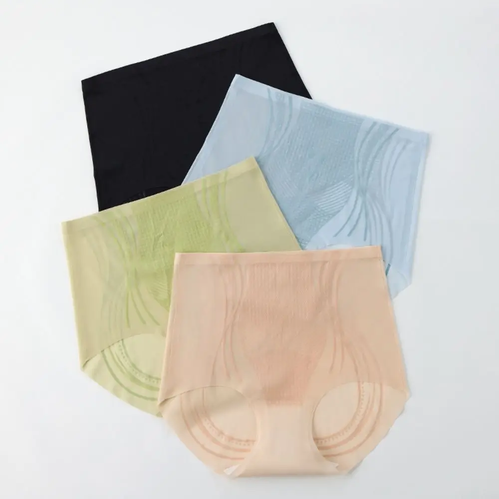 Ultradünne Eis Seide Unterwäsche Einfarbig Atmungsaktive Nahtlose Höschen Weibliche Dessous Baumwolle Schritt Butt-hebe Shapewear Mädchen