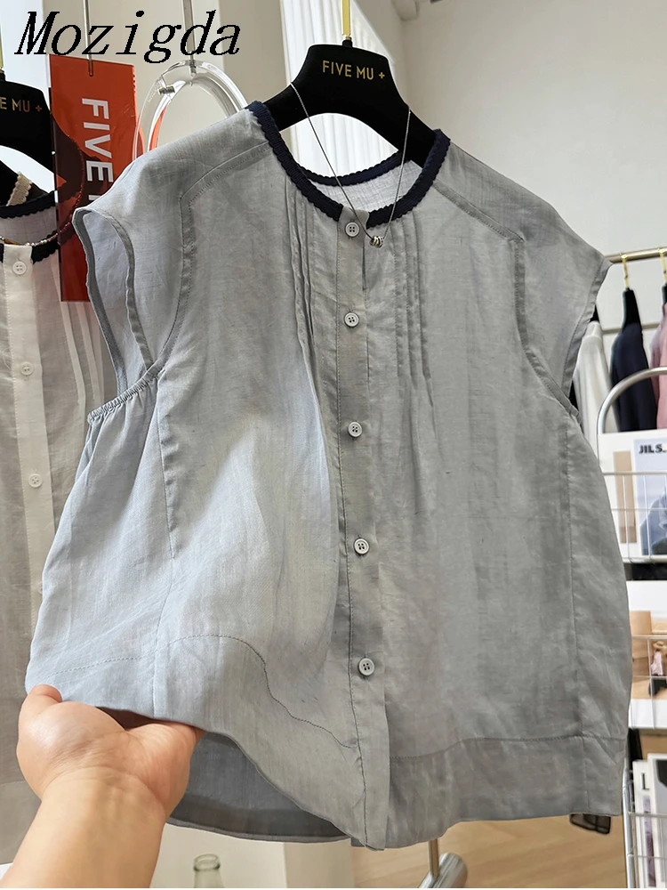 

Summer Lazy Style Simplicity Loose Vert Shirt Women Summer Button Thin Solid All-match Elegant Blouse Vintage Casual Ladies Tops
