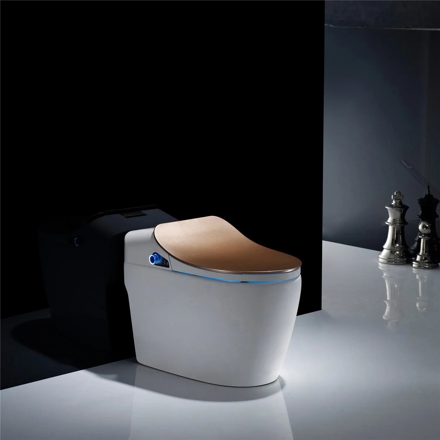 

A Hot saleHot products modern sanitary ware gold color seat cover inteligente inodoro wc automatic flushing intelligent smart to