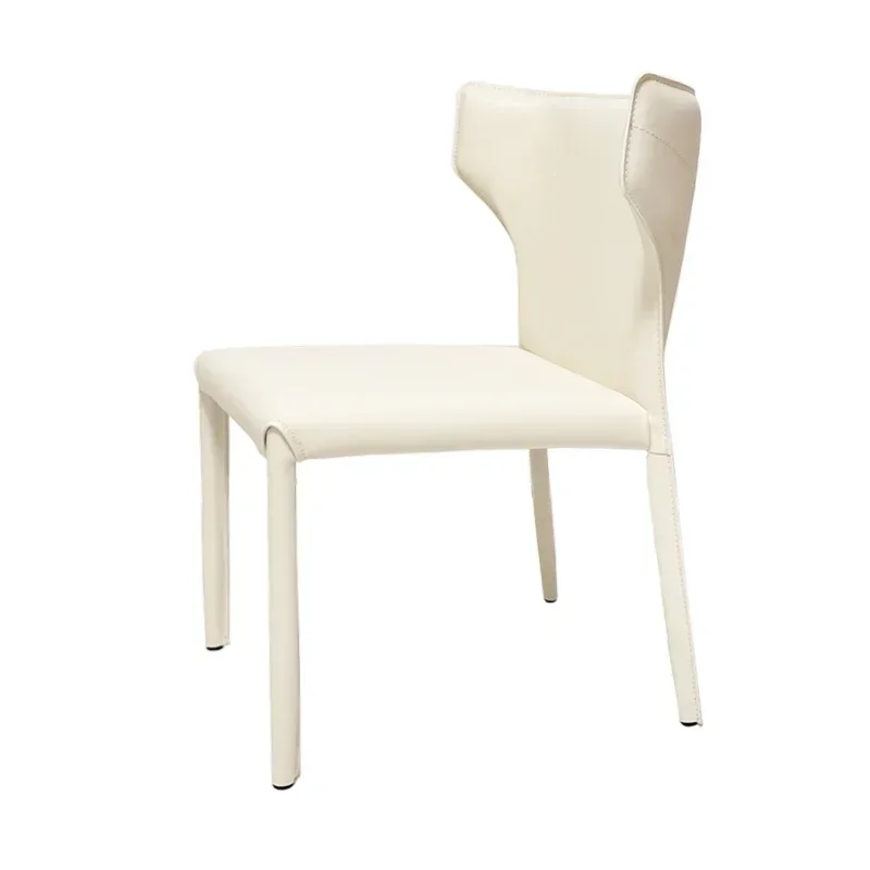 

French Leather Dining Chairs Nordic Modern Minimalist Vintage Dining Chairs White Lazy White Sedie Sala Da Pranzo Furniture
