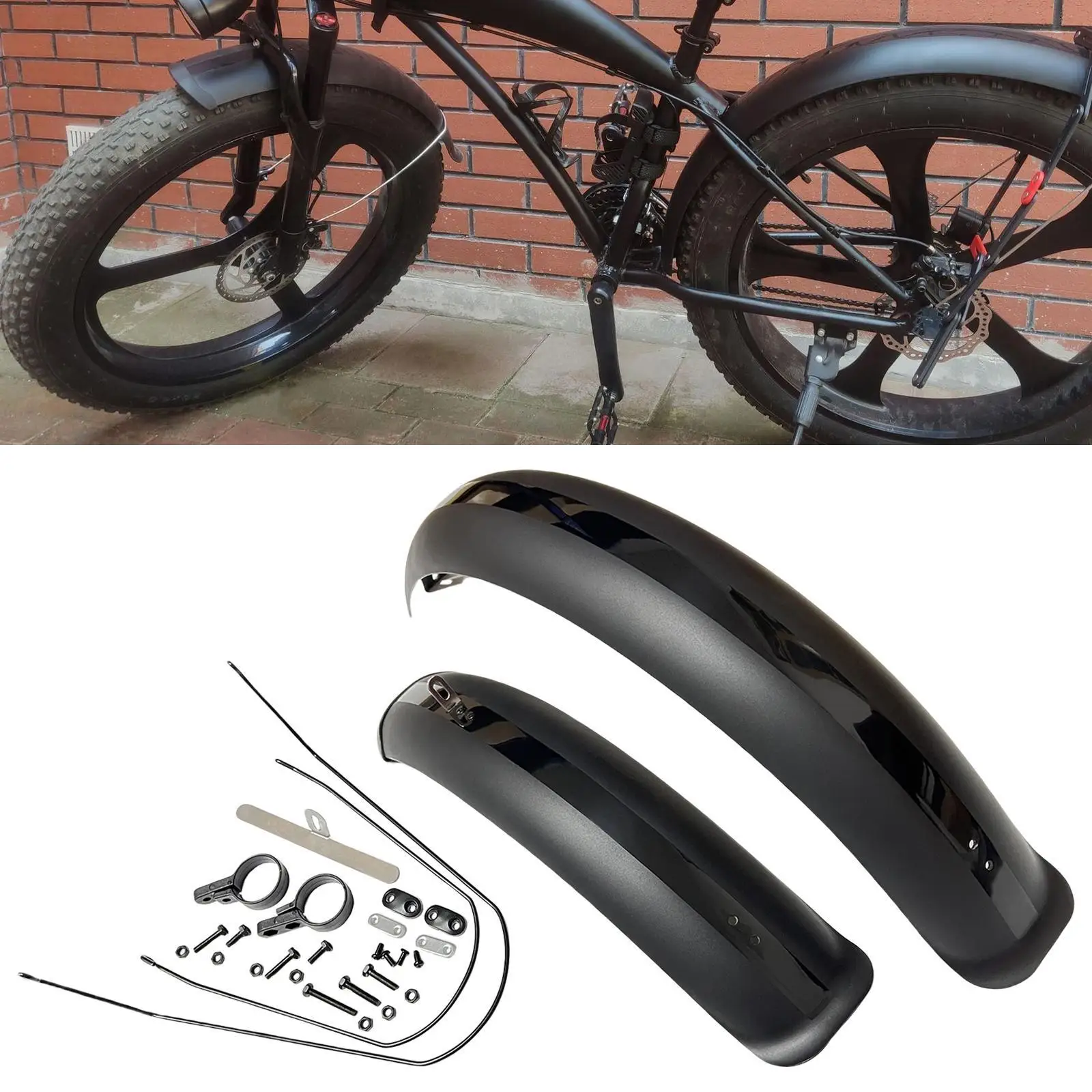 26/20 inch Bike Mudguard Front Rear Set all-inclusive ATV bikes fender Parts Equipment for Mountain Snow Bike beach bikes