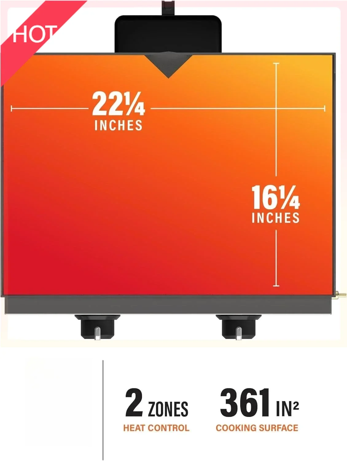 

(XMSJ)1666 22” Tabletop Griddle with Stainless Steel Faceplate, Powder Coated Steel, Black