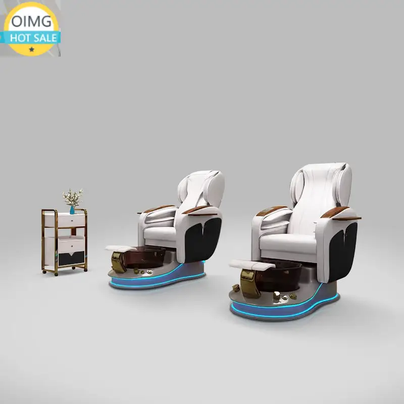 Nice Looking Black and White Electric Machine Pedicure Chair Spa Manicure with Drainage System for Men Women