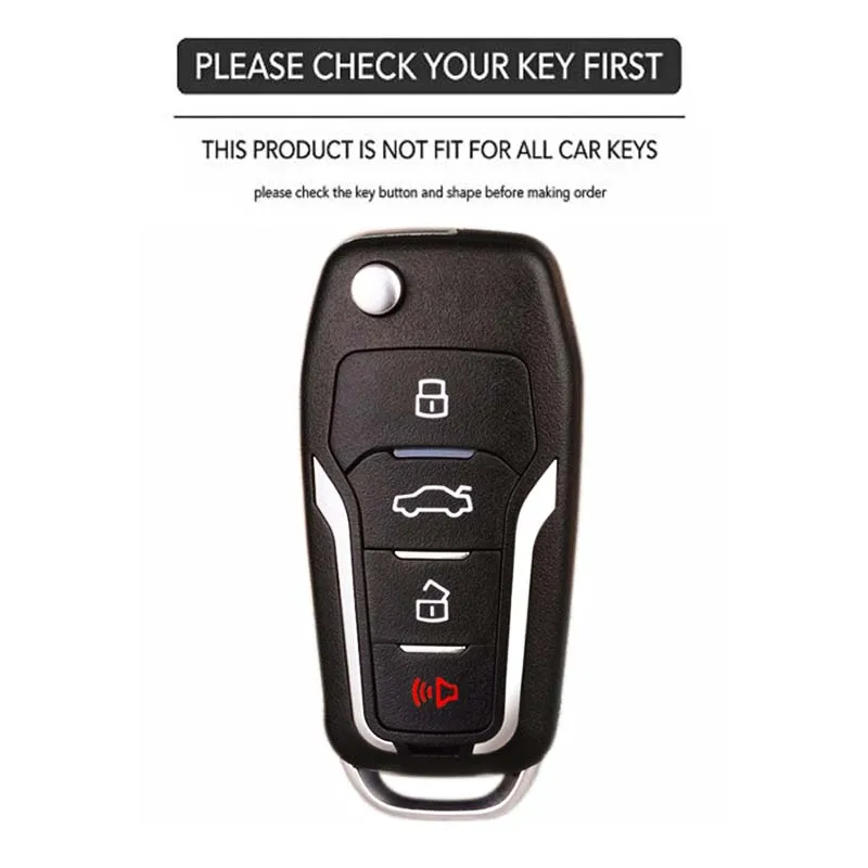 Leather Car Key Cover Case for Ford Focus mustang Explorer Eske Mercury Mountaineer Escape for Lincoln Navigator key Fob Case view 2