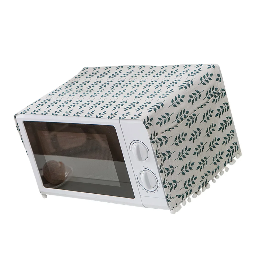 

Dustproof Microwave Oven Cover Lightweight Cotton Linen Fabric with Pocket Style Decor Protection for Refrigerator