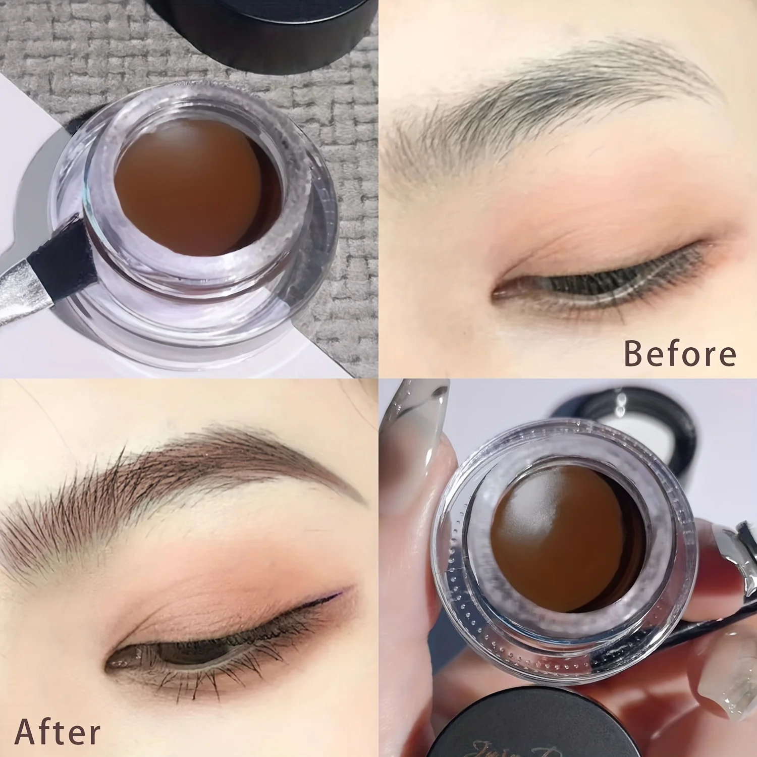 Ensemble de gel pour sourcils imperméable – effet 3D à séchage rapide et longue durée, crème coiffante naturelle pour sourcils, bicolore, adaptée à toutes les peaux