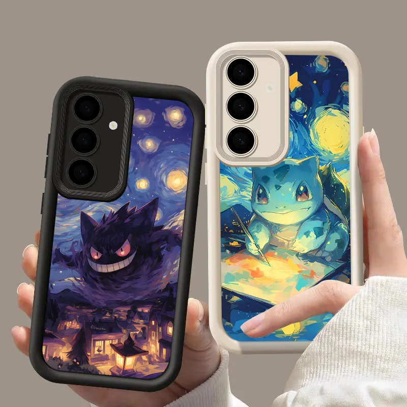 Pokemon Bulbasaur Gengar Starry Anime S24FE Phone Case For Samsung Galaxy S24 S23 S21 S20 Fe S25 Ultra S22 Plus Shockproof Cover