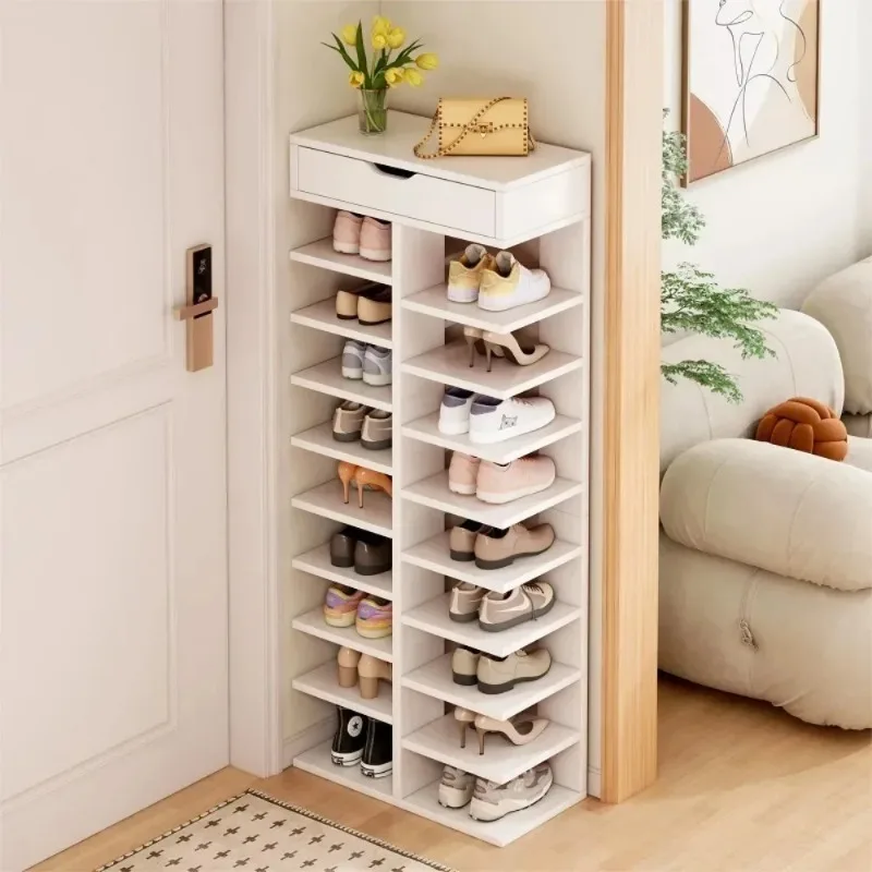 Multilayer Shoe Cabinet with Top Drawer Thickening Partition Wear-resistant Waterproof Shoe Rack Smooth Surface Home Accessories