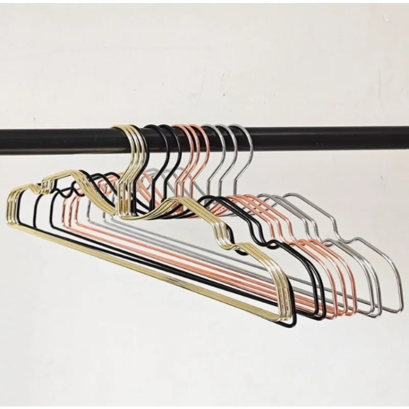 

5Pcs Short Neck Clothes Hanger Metal Non-slip Light Luxury Drying Rack Space Saver Clothing Storage hangers for clothes