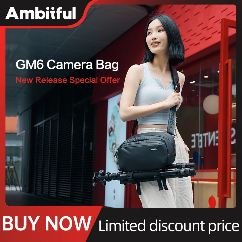 Ambitful Genie Magic Camera Schoudertas GM6 Crossbody fototas Geschikt voor het opbergen van camera's, mobiele telefoons, waterdicht